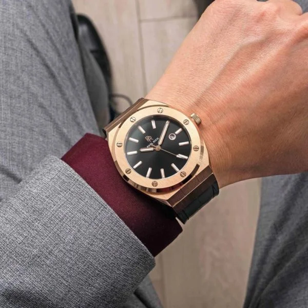 שעון יד לגבר - Paul rich Ambassador's - Rose Leather
